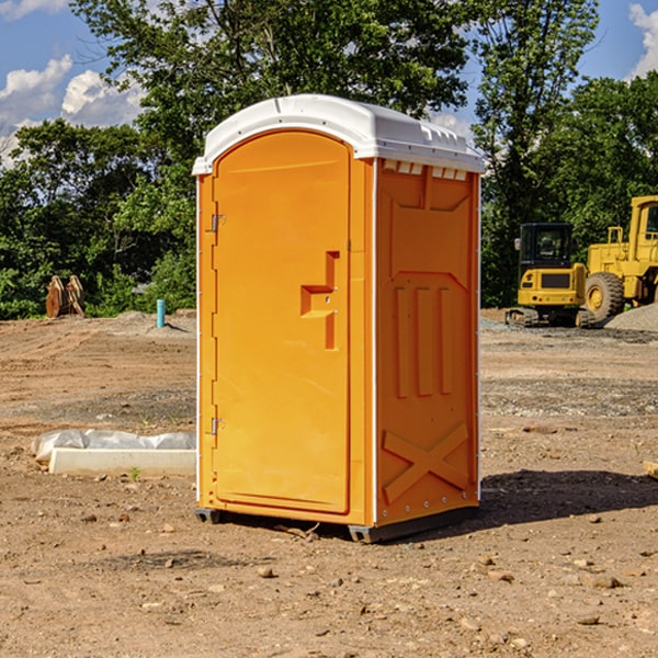 can i customize the exterior of the portable restrooms with my event logo or branding in Kinmundy